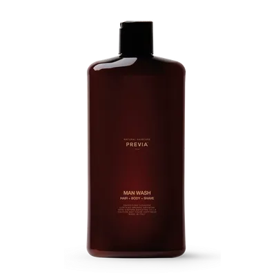 Previa Man, Man Wash Hair + Body + Shave (Żel do mycia włosów i ciała oraz do golenia)