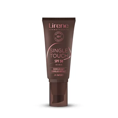 Lirene Dermoprogram Single Touch, Nawilżający podkład kryjący SPF50