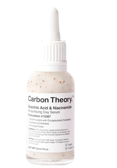 Carbon Theory Succinic Acid & Niaciniamide, Re-Surfacing Day Serum (Regenerujące serum na dzień)