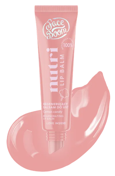 FaceBoom Nutri Lip Balm, Cotton Candy Regenerating Lip Balm (Wata cukrowa, Regenerujący balsam do ust)