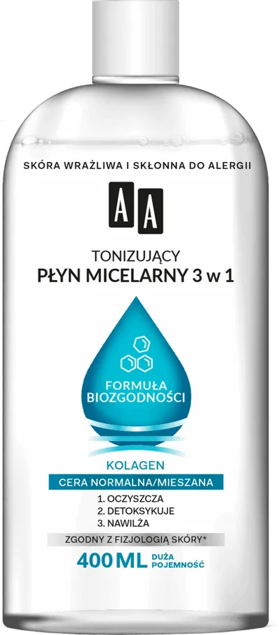 AA Formuła Biozgodności, Tonizujący płyn micelarny 3 w 1 cera normalna i mieszana