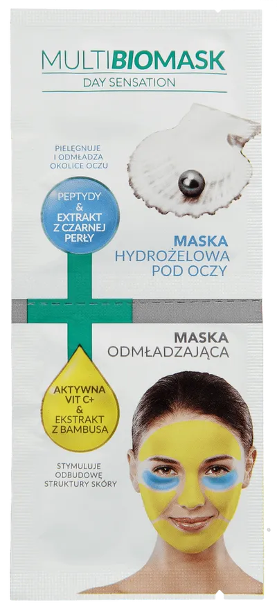 Multi BioMask Day Sensation, Maska hydrożelowa pod oczy + maska odmładzająca