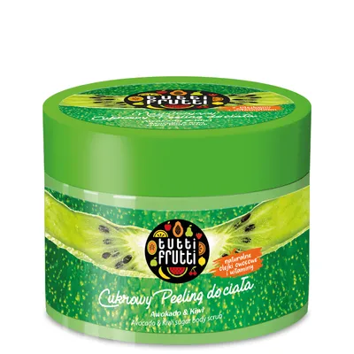 Tutti Frutti Cukrowy peeling do ciała `Awokado & kiwi`