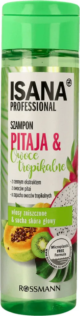 Isana Professional, Szampon do włosów zniszczonych i suchej skóry głowy `Pitaja & Owoce Tropikalne`
