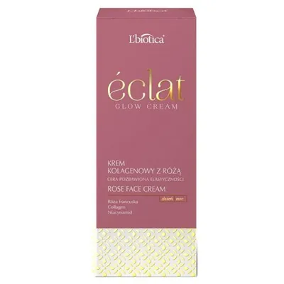 L'biotica Eclat Glow Cream, Kolagenowy krem z różą francuską i niacynamidem