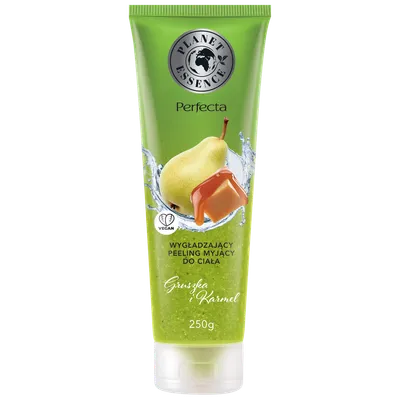 Perfecta Planet Essence, Gruszka i Karmel, Wygładzający peeling myjący do ciała