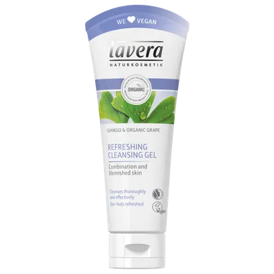 Lavera Belebendes Reinigungsgel Ginkgo [Ginkgo & Grape Pearls, Invigorating Cleansing Gel] (Żel rozjaśniający do mycia twarzy)