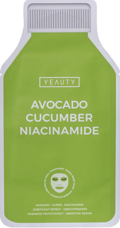 Yeauty Avocado + Cucumber + Niacinamide Facial Sheet Mask (Nawilżająca maska w płachcie)