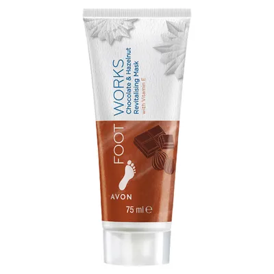 Avon Foot Works, Chocolate & Hazelnut, Revitalising Mask (Rewitalizująca maska do stóp `Czekolada z orzechami`)