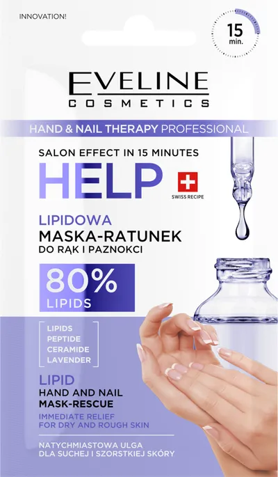 Eveline Cosmetics Hand & Nail Therapy Professional, Lipid Hand and Nail Mask-Rescue (Lipidowa maska-ratunek do rąk i paznokci)