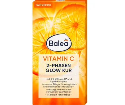 Balea Vitamin C Glow Treatment 2-Phase (2-fazowa kuracja w ampułkach z witaminą C)