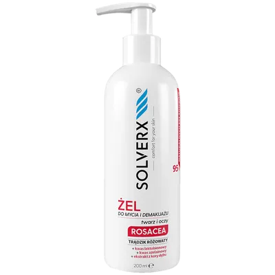 Solverx Rosacea, Żel do mycia i demakijażu twarzy