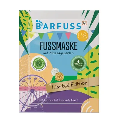 Barfuss Peach-Lemonade, Foot mask with Massage Pearls (Maska do stóp)