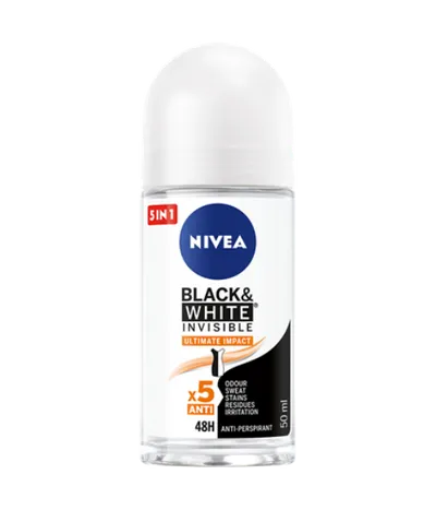 Nivea Black & White Invisible Ultimate Impact Anti-perspirant Roll-on 48h (Antyperspirant w kulce)