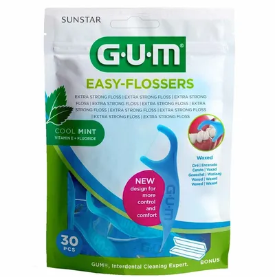 Gum Sunstar Easy-Flossers (Niciowykałaczki z fluorem i witaminą E)