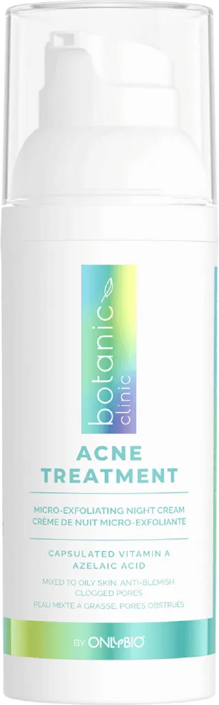 Botanic Clinic Acne Treatment, Micro-exfoliating Night Cream (Mikrozłuszczający krem do twarzy na noc)