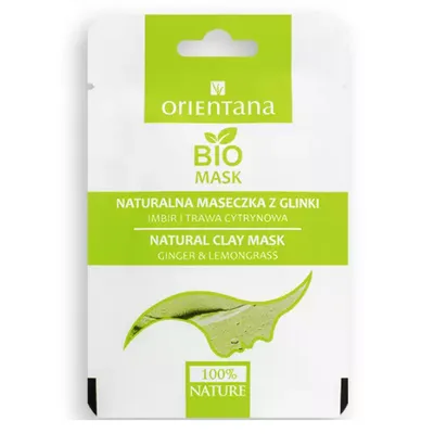 Orientana Bio Mask, Naturalna Maseczka z glinki  `Imbir i trawa cytrynowa`