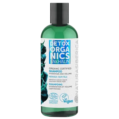Detox Organics Sakhalin, Organic Certified Shampoo Hydration and Volume (Organiczny, certyfikowany, nawadniający i dodający objętości szampon do włosów)