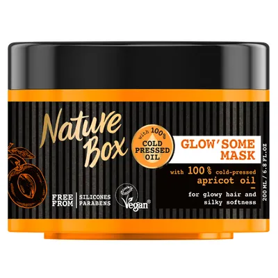 Nature Box Apricot Oil, Glow'Some Mask (Maska do włosów dodająca blasku z olejem z moreli)