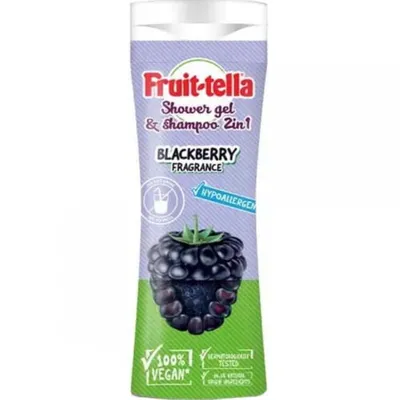 Bubble T Cosmetics Fruit-tella, Shower Gel & Shampoo 2 w 1 'Blackberry' (Żel pod prysznic i szampon 'Jeżyna')
