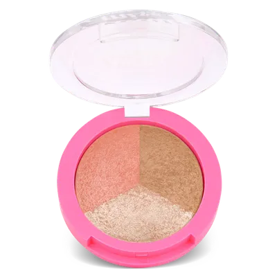 Golden Rose Miss Beauty, Glow Baked Trio (Puder do twarzy 3 w 1)