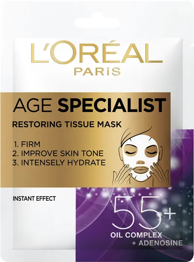 L'Oreal Paris Age Specialist 55+, Restoring Tissue Mask (Ekspert wieku 55+,  Odbudowująca maska  w płachcie)