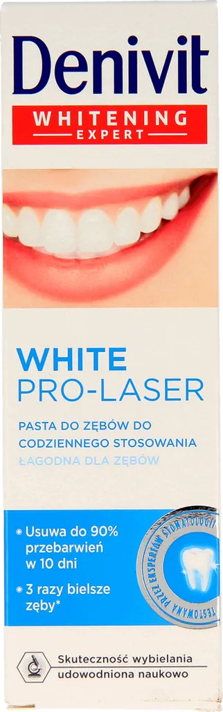 Denivit White Pro - Laser, Pasta do zębów do codziennego stosowania  wybielająca