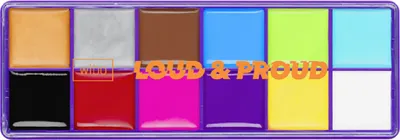 Wibo Loud & Proud, Palette of Cream Paints for Face & Body Make-up (Paleta 12 kremowych farbek do makijażu twarzy i ciała)