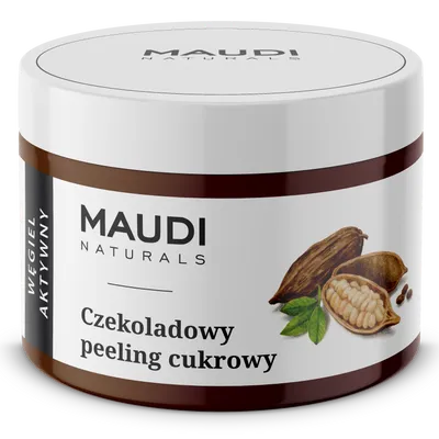 Maudi Naturals Cukrowy peeling czekoladowy z aktywnym węglem