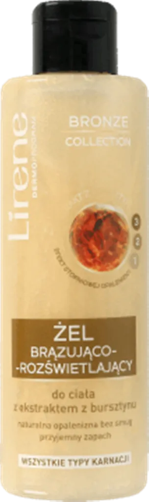 Lirene Dermoprogram Bronze collection, Żel brązująco-rozświetlający do ciała z ekstraktem z bursztynu