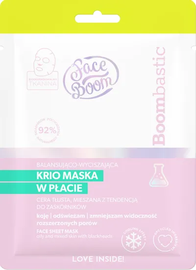 FaceBoom Boombastic, Balansująco-wyciszająca krio maska w płacie