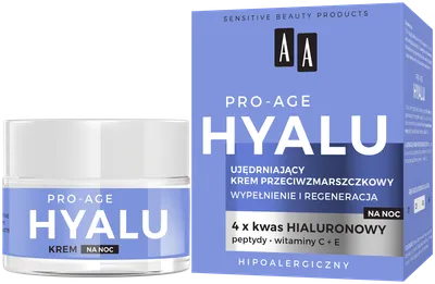 AA Pro-Age Hyalu, Ujędrniający krem przeciwzmarszczkowy na noc