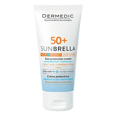 Dermedic Sunbrella, Krem ochronny do twarzy SPF 50+ skóra tłusta i mieszana