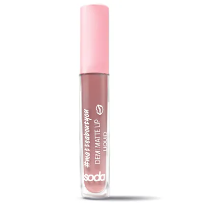 Soda Makeup #matteaboutyou, Demi Matte Lip Liquid (Półmatowa pomadka w płynie)