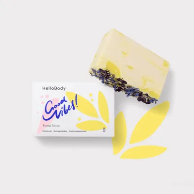 HelloBody Good Vibes! Floral Soap (Kwiatowe mydło w kostce)