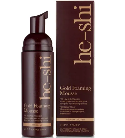 He-Shi Gold Foaming Mousse (Samoopalacz w kolorze średniego brązu)