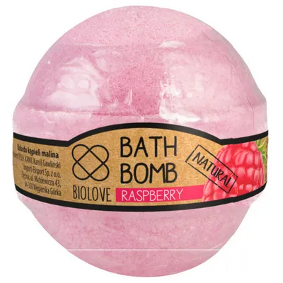 Biolove Raspberry, Bath bomb (Kula do kąpieli `Malina`)