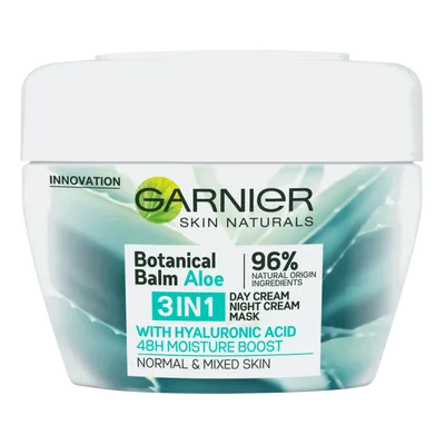 Garnier Botanical Balm Aloe 3 in 1 Day Cream Night Cream Mask (Krem na dzień + krem na noc + maska do twarzy z aloesem i kwasem hialuronowym)