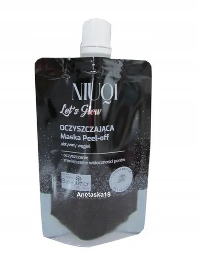 Niuqi Let's Glow, Oczyszczająca maska peel-off `Aktywny węgiel`