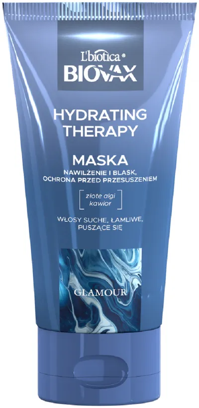 L'biotica Biovax Glamour, Hydrating Therapy, Maska do włosów suchych, łamliwych i puszących się