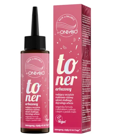 OnlyBio Hair In Balance, Arbuzowy, Toner nadający soczyście malinowo-różowy odcień słodkiego, dojrzałego arbuza
