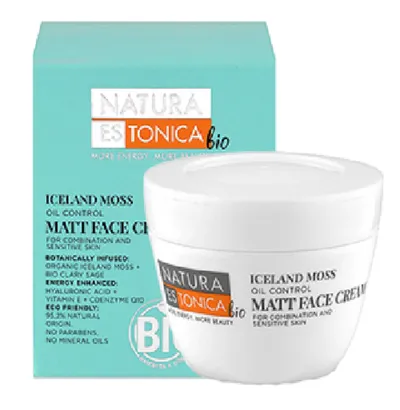 Natura Estonica Bio Iceland Moss, Matt Face Cream (Matujący krem do twarzy `Płucnica Islandzka`)