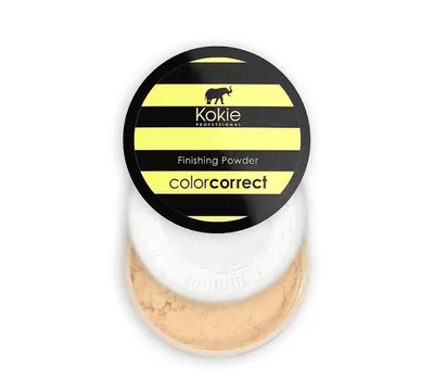 Kokie Professional Yellow Color Correct, Finishing Powder (Puder utrwalający makijaż korygujący widoczność plam pigmentacyjnych)