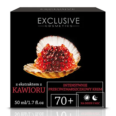 Exclusive Cosmetics Intensywnie stymulujący krem przeciwzmarszczkowy z ekstraktem z kawioru 70+
