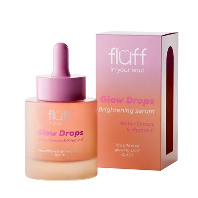 Fluff Glow Drops Brightening Serum (Serum rozświetlające z ekstraktem z bursztynu i witaminą C)