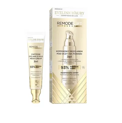 Eveline Cosmetics Eveline D’Aury RemodeLift Therapy, Kofeinowy mezo-krem pod oczy i na powieki 3w1