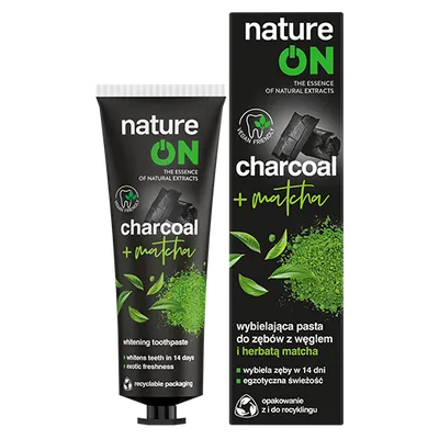 natureON Charcoal + Matcha, Wybielająca pasta do zębów