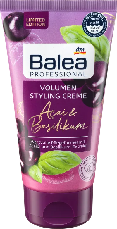 Balea Volumen Styling Creme Acai & Basilikum (Krem do stylizacji nadający objętość `Acai i bazylia`)