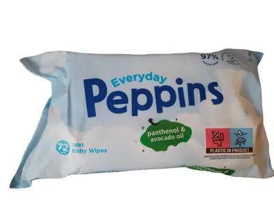 Peppins Everyday, Wet Baby Wipes with  Panthenol & Avocado Oil (Chusteczki nawilżane z pantenolem i olejem awokado)