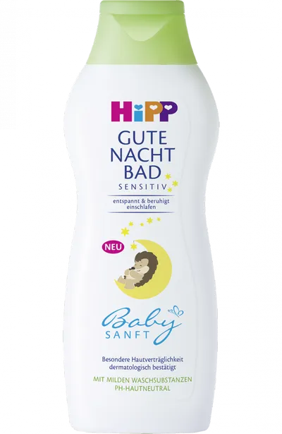 HiPP Babysanft Gute Nacht Bad Sensitiv (Uspokajający płyn do kąpieli na noc, od 1 dnia życia)